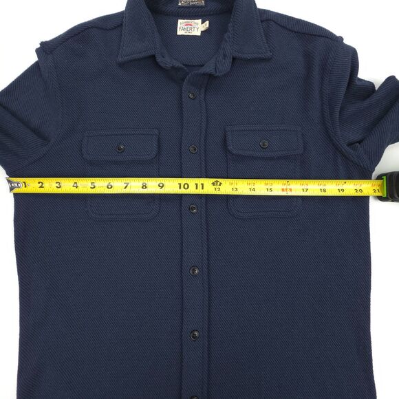 NEW Faherty Legend Sweater Shirt Navy Minimal Beachy Boho Indie Hipster Casual - Picture 3 of 7
